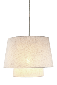 Doble Ø48 Beige Fra Aneta Lighting - Doble takpendellampe har et stilig og mykt design der to tekstilskjermer i forskjellige st&oslash;rrelser m&oslash;tes i et vakkert lagdelt uttrykk.
