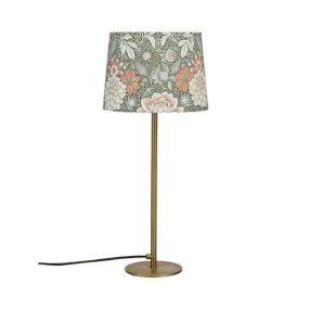 Dahlia 58cm Messing bordlampe Fra PR Home - Dahlia bordlampe i messing med sin dekorative skjerm i jordgrønne farger passer perfekt til; skuffen, nattbordet eller i vinduet.