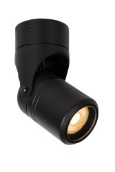 Niort Svart Fra Lucide - Den sylindriske vegglampen er laget av høykvalitets aluminium og er robust og værbestandig.