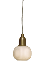 Elin Ø10 Matt messing vinduslampe Fra Aneta Lighting - Elin vinduslampe i matt messingfarget metall med hvit riflet glasskuppel.