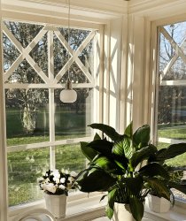 Elin Ø10 Stål vinduslampe Fra Aneta Lighting - Elin vinduslampe i stål med hvit riflet glasskuppel.