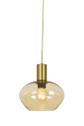 Bell Ø15 Matt messing vinduslampe Fra Aneta Lighting - Klokkevinduslampe i matt messing og ravfarget glass.