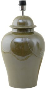 Ming 50cm Olivgrön lampefot Fra Hallbergs - Ming &auml;r en stilfull lampfot i keramik med en klassisk, mjukt rundad form.
