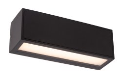 Sutton Svart solcellelampe Fra Lucide - Den integrerte dimbare LED-lyskilden slås automatisk av og på via dag/natt-sensoren på rammen.