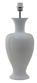 Mindy 50cm Vit lampefot Fra Hallbergs - Denna eleganta lampfot i keramik har en mjuk, klassisk form och blank vit finish som ger ett varmt och stilrent uttryck.