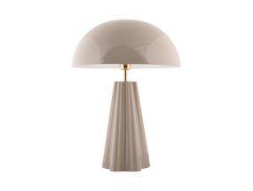 Amplio 55cm Greige bordlampe Fra Leitmotiv - Den er laget av metall med en blank grå finish og elegante messingdetaljer som gir et sofistikert uttrykk.