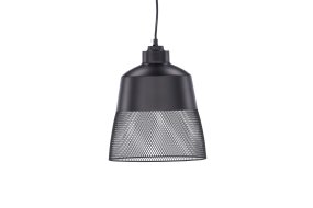 Toulon Ø24 Svart Taklampe Fra Venture Design - Den mattsvarte jernfoten skaper et stilig uttrykk, og den nedre delen av lampeskjermen har et fint nettingm&oslash;nster som gj&oslash;r lampen unik og skaper et behagelig lys i hele rommet.