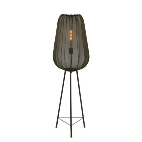 Plumeria Mørk grønn gulvlampe Fra Light & Living - Den dekorative skjermen i netting skaper en vakker spredning av lys i rommet når lampen er på.