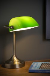 Banker 30cm Bronse skrivebordslampe Fra Lucide - BANKER fra Lucide er den populære notarlampen eller banklampen i miniformat.