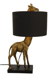 Affe 50cm Gull bordlampe Fra Aneta Lighting - Lampen er sl&aring;tt p&aring;; og av med en effektbryter p&aring; en 1,5 meter svart kabel med st&oslash;psel.