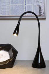 Zozy 48cm Svart skrivebordslampe Fra Lucide - Zozy kan dimmes i 3 trinn ved hjelp av en berøringsknapp og gir dermed rødt lys for hvert øyeblikk.