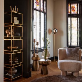 Medina Gull/røyk gulvlampe Fra Light & Living - 