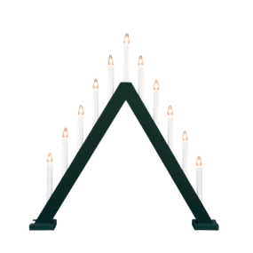 Nova 11 Mørkegrønn Fra Pixie Design - Nova er en klassisk trelysestake med elleve lys og en vakker m&oslash;rkegr&oslash;nn farge som minner om tradisjonell julefeiring.