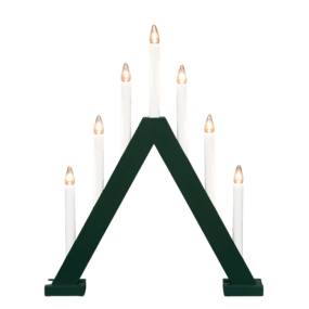 Nova 7 Mørkegrønn Fra Pixie Design - Nova er en klassisk trelysestake med syv lys og en vakker m&oslash;rkegr&oslash;nn farge.