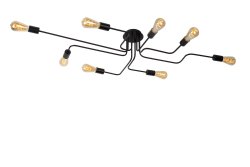 Lester 150cm Svart plafond Fra Lucide - Takket være den oppfinnsomme designen med faste armer kan du nyte en bred spredning av lys.