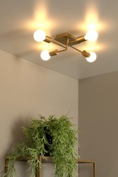 Lester 50cm Matt gull/messing plafond Fra Lucide - Du kan enkelt koble taktaket Lester til en dimmer for &aring; skape den perfekte stemningen med et trykk p&aring; en knapp.