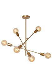 Lester Ø60 Matt gull/messing plafond Fra Lucide - I tillegg kan du enkelt koble lampen til en dimmer for &aring; skape den rette stemningen.