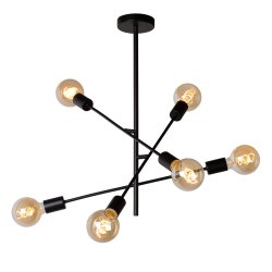 Lester Ø60 Svart plafond Fra Lucide - I tillegg kan du enkelt koble lampen til en dimmer for &aring; skape den rette stemningen.