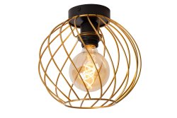 Danza Ø25 Matt gull/messing plafond Fra Lucide - Taklampen har en diameter på 25 centimeter og en høyde på 22,5 centimeter.