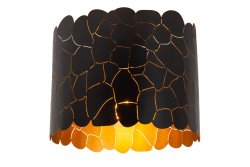Almelo Ø25 Svart plafond Fra Lucide - Dette taket har en karakteristisk lampeskjerm med sjiraffm&oslash;nster som skaper en varm og innbydende atmosf&aelig;re i alle rom.