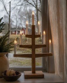Trapp Brun Fra Star Trading - Plasser lysestaken for eksempel i vinduet for &aring; skape en koselig adventsstemning i hjemmet.