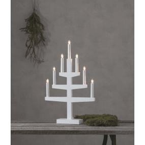 Trapp Hvit Fra Star Trading - Plasser lysestaken for eksempel i vinduet for &aring; skape en koselig adventsstemning i hjemmet.