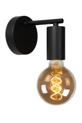 Leanne 15cm Svart vegglampe Fra Lucide - Kombiner det minimalistiske designet til denne vegglampen, laget av metall av høy kvalitet, med en røykfarget glødetrådslyskilde for det beste resultatet.