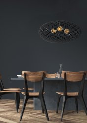 Wolfram Ø100 Svart Taklampe Fra Lucide - Unike produktegenskaper:Passer for bruk med LED-lyskildeDenne lampen er justerbar i høydenLett å koble til en dimmer (ekskl.