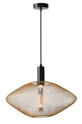 Mesh Ø45 Matt gull/messing Taklampe Fra Lucide - Hengelampen Mesh passer perfekt i et moderne interi&oslash;r, men fungerer ogs&aring; som en moderne blits i et mer klassisk milj&oslash;.