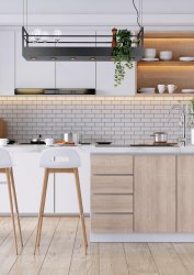 Miravelle 110cm Svart Taklampe Fra Lucide - Den er laget av høykvalitets metall og har seks spotlights og plass over for å plassere glass, pepper- og saltkverner eller vakre planter og urter.