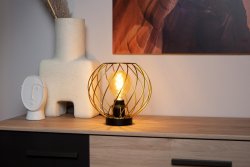Danza 23cm Matt gull/messing bordlampe Fra Lucide - Denne lekne bordlampen er laget av høykvalitets metall og dens åpne struktur gjør den perfekt å bruke med en LED-lyskilde.