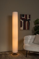 Fold 160cm Hvit gulvlampe Fra Lucide - &Aring; treffe&aring; p&aring; og av Brett enkelt sammen med str&oslash;mbryteren p&aring; ledningen.
