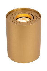 Tube 12cm Matt gull/messing bordlampe Fra Lucide - Lyskasteren er innelukket i en metallsylinder &ndash; enkel, kompakt og fri for forstyrrende detaljer og unødvendige dikkedarer.