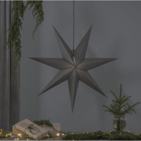 Ozen Ø100 Grå Fra Star Trading - Gr&aring; papirstjerne med en diameter p&aring; 100 cm.
