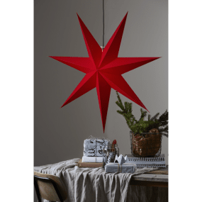 Rozen Ø100 RØD Fra Star Trading - Rød papirstjerne med en diameter på 100 cm.