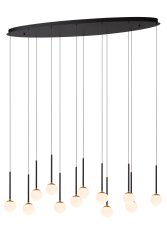 Calina 123cm Svart Taklampe Fra Lucide - CALINA er perfekt for st&oslash;rre omr&aring;der som spisebord, stuer eller &aring;pne innganger da det gir et stemningsfullt lys og skaper en eksklusiv atmosf&aelig;re.