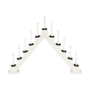 Candelabra 11 Lights Hvit Fra Konstsmide - Med sine 11 lys i klassisk trapesform og dekorative mansjetter skaper den en varm og festlig atmosf&aelig;re i hjemmet.