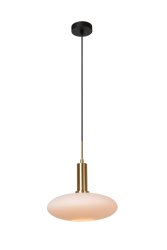 Singala Ø30 Matt gull/messing Taklampe Fra Lucide - Den runde glasskulen som utgjør lampeskjermen skaper den rette stemningen for alle anledninger, spesielt når Singala er koblet til en kompatibel dimmer.