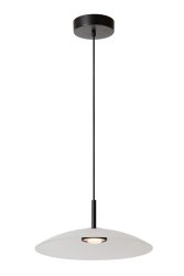 Menga Ø40 Opal Taklampe Fra Lucide - Denne originale pendellampen, laget av satengmatt glass av h&oslash;y kvalitet, har en innebygd linse som gir b&aring;de et klart lys nedover og en myk gl&oslash;d.