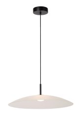 Menga Ø60 Opal Taklampe Fra Lucide - Denne originale pendellampen, laget av satengmatt glass av h&oslash;y kvalitet, har en innebygd linse som gir b&aring;de et klart lys nedover og en myk gl&oslash;d.