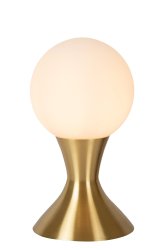 Moya 22cm Matt gull/messing bordlampe Fra Lucide - Den er stilig retro og ekstremt elegant &ndash; en bordlampe som garantert blir en suksess.