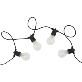 Light Lysslynge 8m Svart Fra House Doctor - Hver lampe har en E27-sokkel med maksimalt 0,5W LED, noe som gj&oslash;r dem energieffektive og perfekte for &aring; skape en varm atmosf&aelig;re.