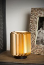 Turbin 14cm Matt gull/messing bordlampe Fra Lucide - Denne sjarmerende bordlampen er en moderne sylinder som er knapt 10 centimeter bred, lang og høy.