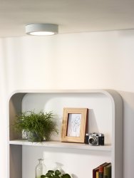 Brice-Led Ø18 Hvit baderomslampe Fra Lucide - Armaturet er laget av et enkelt stykke aluminium, noe som gir den en så elegant og elegant design som virkelig skiller seg ut fra vanlige taklamper.