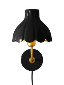 Wells 35cm Svart leselampe Fra PR Home - Wells er en dekorativ vegglampe i metall med et mykt og romantisk uttrykk.
