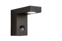 Texas-Ir Antrasitt utendørslampe Fra Lucide - Denne utendørs vegglampen, med integrert bevegelsessensor og dag/natt sensor, har allerede blitt en klassiker.