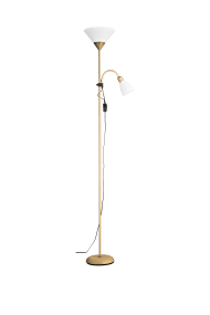 Vigo Messing gulvlampe Fra Aneta Lighting - Vigo gulvlampe er en praktisk og stilig kombinasjon av opplys og leselampe.