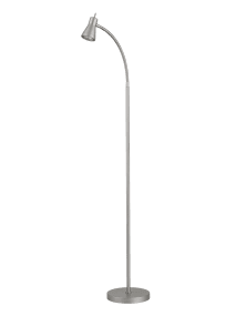Boden Sølv gulvlampe Fra Aneta Lighting - Lampen er laget av metall i en matt s&oslash;lvfinish og har et pent uttrykk som gj&oslash;r den enkel &aring; plassere i forskjellige milj&oslash;er.