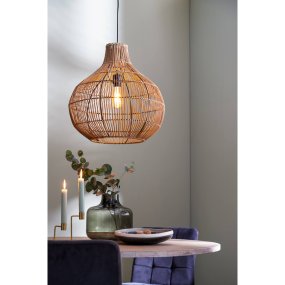 Pacino Ø50 Natur Taklampe Fra Light & Living - Pacino er en vakker pendellampe laget av rotting som gir et bohemsk og naturlig uttrykk.