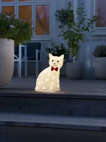 Sittende Katt I Akryl Klar Fra Konstsmide - Sjarmerende og leken &ndash; denne sittende katten i akryl sprer varme med sine 40 varmhvite LED-lys.